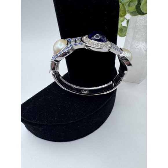 YSL Vintage Bangle Bracelet Silver Tone- Designer Beautiful Bracelet Vintage - Picture 3 of 16